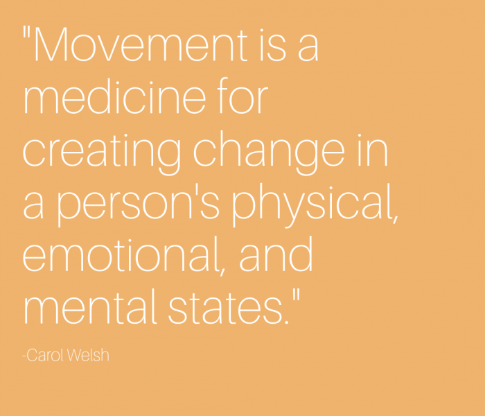 movement is a medicie for creating change in a person's physical emotional and mental states.
